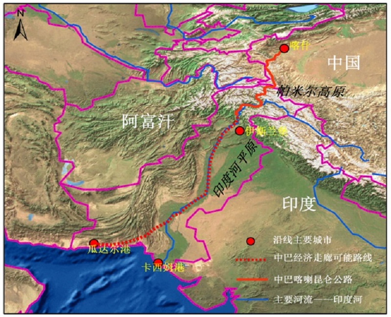 中巴公路和中巴经济走廊范围示意图(据:中巴经济走廊官网)